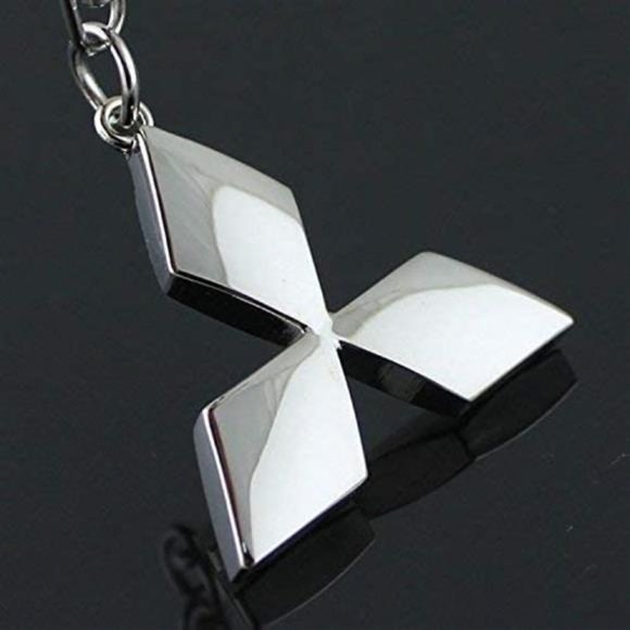 Mitsubishi Key Chain Ring - 3D Chrome Metal Car Keychain Keyring Alloy - Picture 4 of 5